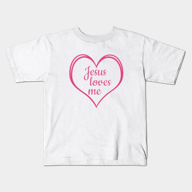 JESUS LOVES ME in Heart Kids T-Shirt by Roly Poly Roundabout